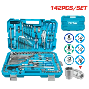 TOTAL 142PCS COMBINATION TOOL SET
