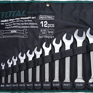 TOTAL DOUBLE OPEN END SPANNER 12PC SET 6-32MM